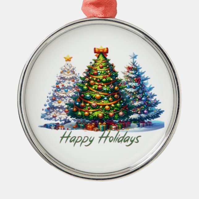 Christmas tree  metal ornament (Front)