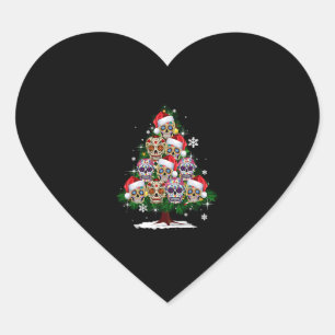 Christmas Tree Mexican Flower Sugar Skull Santa Ha Heart Sticker