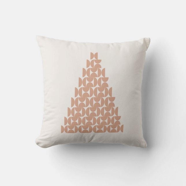 Christmas Tree Mid Century Modern Beige Cushion (Front)