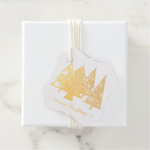 Christmas tree Minimalist Gold glitter gift Favour Tags