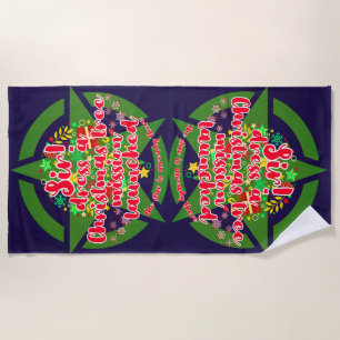 Christmas tree, mission, army beach towel