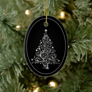 Christmas Tree Modern  Ceramic Ornament