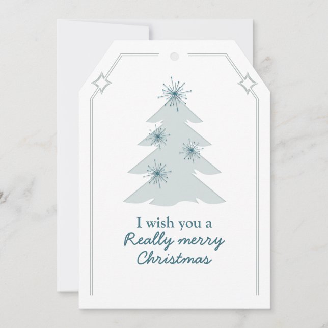 Christmas tree modern design - tag card (Front)