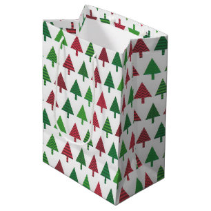 Christmas Tree Modern Elegant Simple Holiday  Medium Gift Bag