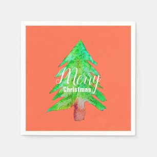 Christmas tree modern funky colours napkin