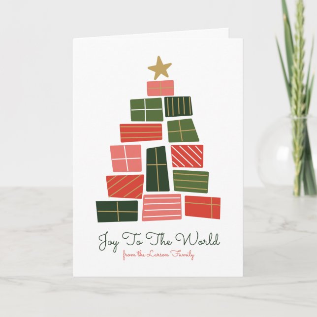 Christmas Tree Modern Holiday Christmas Card (Front)