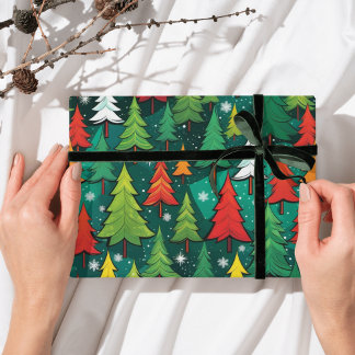 Christmas tree modern pattern wrapping paper