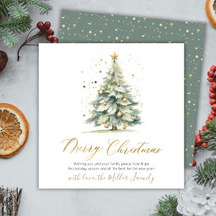 Christmas Tree Modern Script Non Photo Christmas Holiday Card