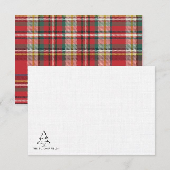 Christmas Tree Monogram Family Holidays Card (Front/Back)
