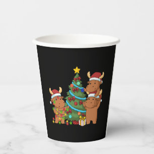 Christmas Tree Moose Gifts Kids Christmas Moose Paper Cups