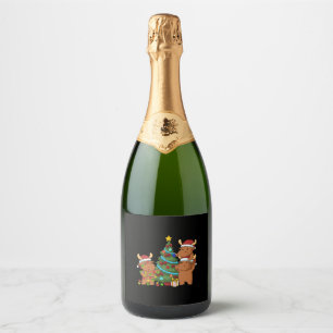 Christmas Tree Moose Gifts Kids Christmas Moose Sparkling Wine Label