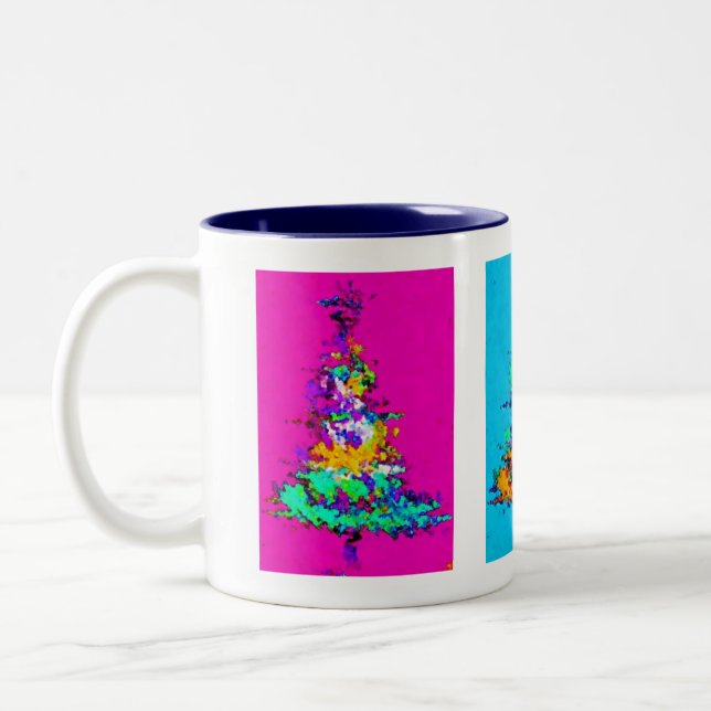 Christmas Tree Mug Dark Blue Interior (Left)
