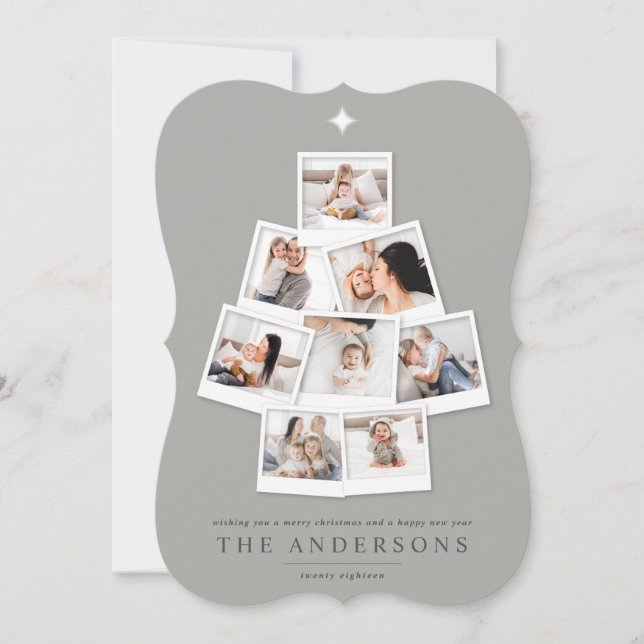 Christmas tree multi photo holiday card (Front)