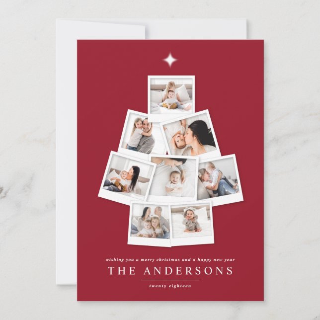 Christmas tree multi photo holiday card (Front)