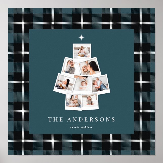 Christmas tree multi photo holiday poster (Front)