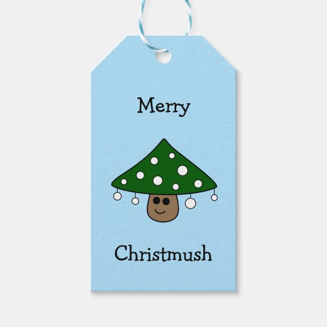 Christmas Tree Mushroom Gift Tags (Front)