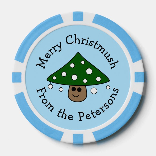 Christmas Tree Mushroom Poker Chips (Front)