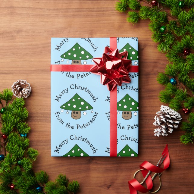 Christmas Tree Mushroom Wrapping Paper (Holiday Gift)