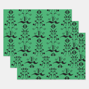 Christmas Tree - Music Notes and Symbols Wrapping Paper Sheet