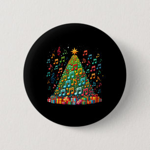 Christmas Tree Musical Note Music Teacher Musician 6 Cm Round Badge