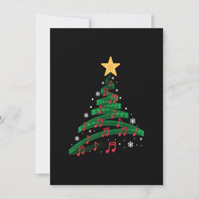 Christmas Tree Musical Notes Song Funny Family Tee Invitation (Front)