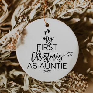 Christmas Tree My First Christmas as Auntie Ceramic Ornament