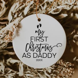 Christmas Tree My First Christmas as Daddy Holiday Ceramic Ornament