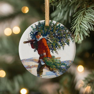 Christmas Tree    N.C. Wyeth Ceramic Ornament