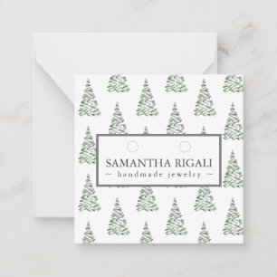 Christmas Tree Necklace Earrings Display Card