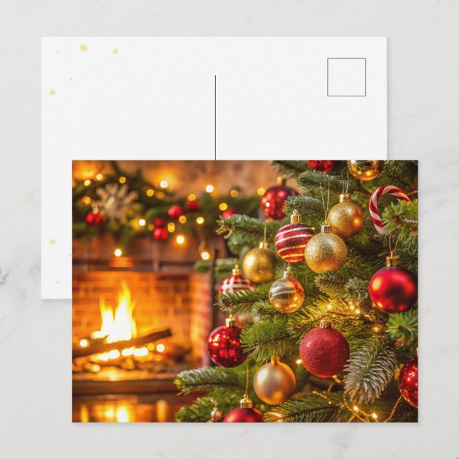 Christmas tree, New Year concept Holiday Postcard (Front/Back)