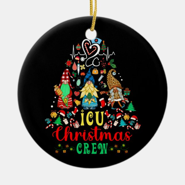 Christmas Tree NICU Nurse Doctor Neonatal Squad Ceramic Ornament (Front)
