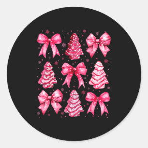 Christmas Tree Nk Cake Coquette Christmas Xmas Gir Classic Round Sticker
