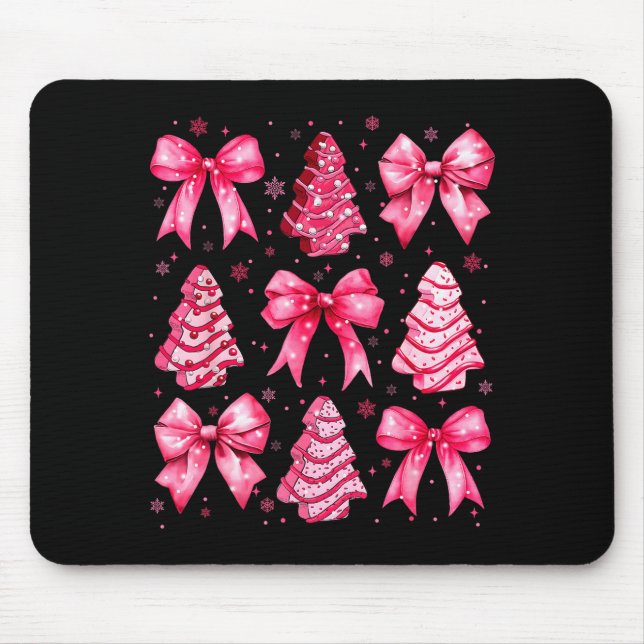 Christmas Tree Nk Cake Coquette Christmas Xmas Gir Mouse Pad (Front)