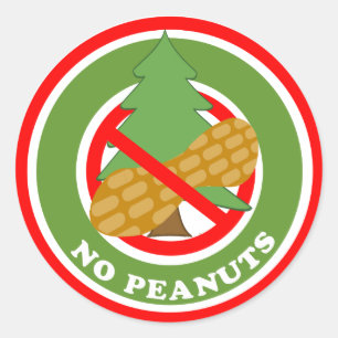 Christmas Tree No Peanuts Stickers