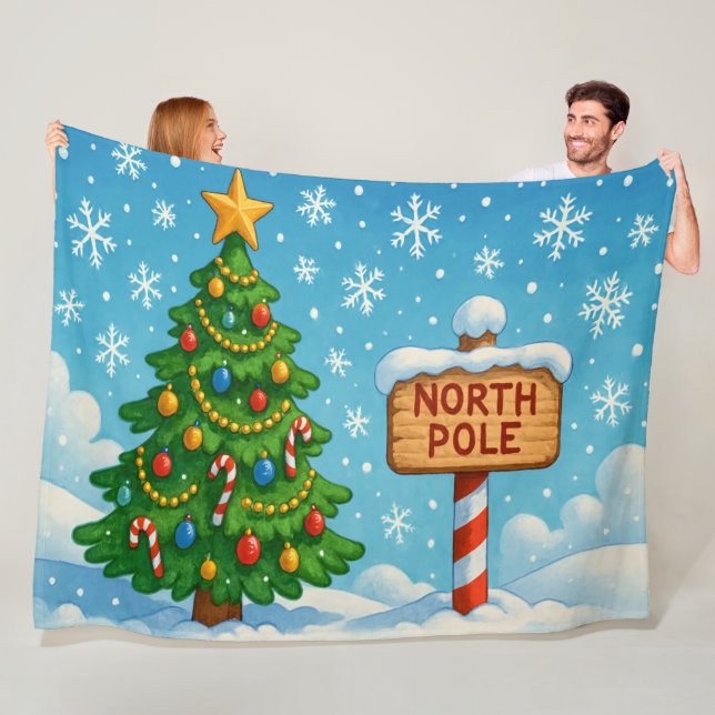 Christmas Tree North Pole Blanket (In Situ)
