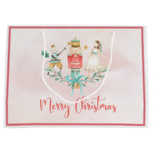 Christmas Tree Nutcracker Girl Personalised Kids  Large Gift Bag