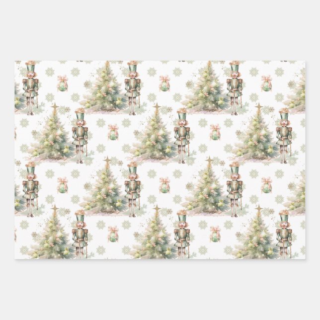 Christmas Tree Nutcracker  Wrapping Paper Sheet (Front)