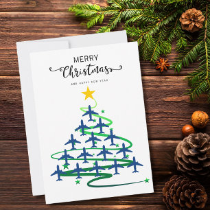Christmas Tree of Aeroplanes, Minimalist Photo Holiday Card
