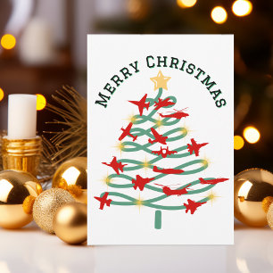 Christmas Tree of Aeroplanes, Minimalist Photo Holiday Card