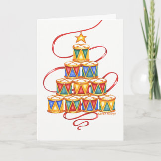 Christmas Tree Of Drums Blank Note Cards