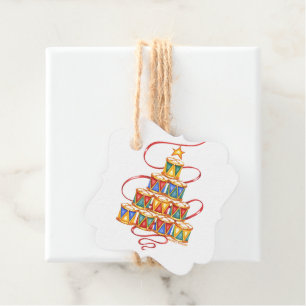 Christmas Tree of Drums Gift Tags Favour Tags