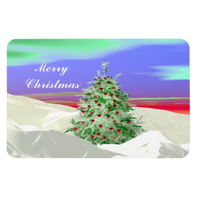 Christmas Tree of Hearts Magnet (Horizontal)