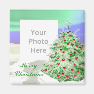 Christmas Tree of Hearts (photo frame) Magnet
