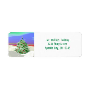 Christmas Tree of Hearts Return Address Label