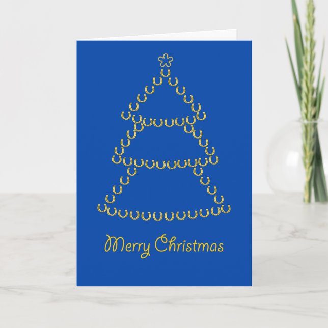 Christmas tree of Horse shoes Holiday Card (Front)
