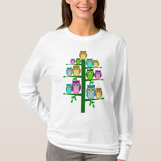 Christmas tree of owls T-Shirt (Front)