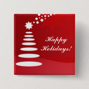 Christmas Tree of White Ovals 15 Cm Square Badge