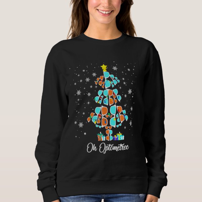 Christmas Tree Oh Optometree Optometry Glasses Sweatshirt (Front)