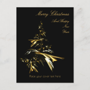 Christmas Tree on Black 001 Holiday Postcard