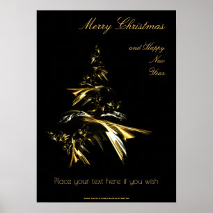 Christmas Tree on black 001 Poster